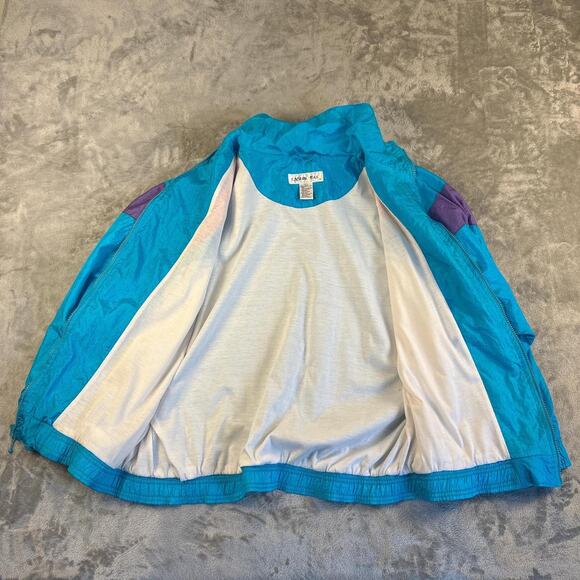 Vintage Casual Isle Tricolor Windbreaker Blue Pink White Sportswear B20(J)g - Picture 2 of 6